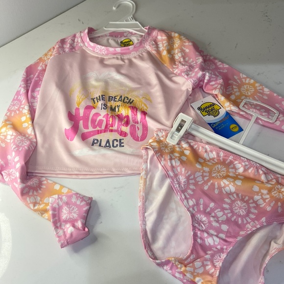 banana boat Swim Banana Boat Girls 416 Two Piece Swimsuit With Rash